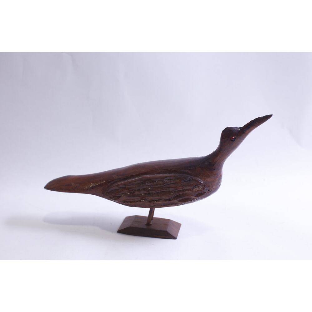 Carved Wooden Kiwi, Roadrunner, Waterfowl, Bird, 1970s, Brown, Wood, Figure - Picture 1 of 3